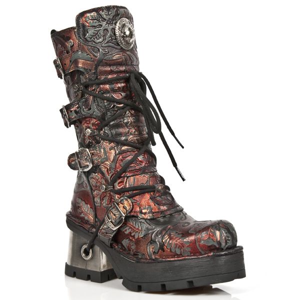  M.373-QS1 VINTAGE FLOWER ROJO, PLANING NEGRO M8 ACERO New Rock M.373-QS1  3