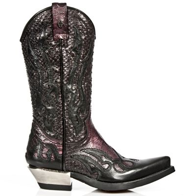  M.7921-C15 NOMADA NEGRO SERPENTE MAKI LILA WEST NEGRO ACERO New Rock M.7921-C15  2
