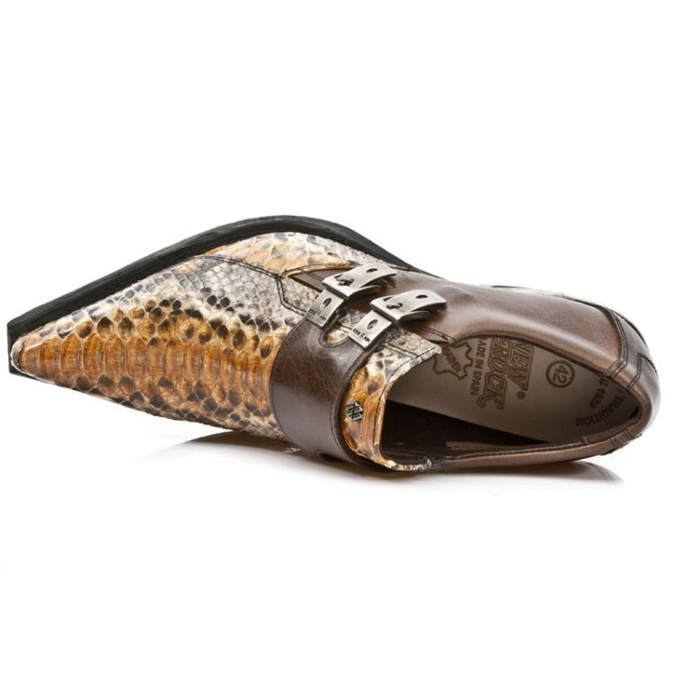  M.7934PT-S15 PYTHON RETICULATUS CUERO, NOMADA MARRON, WEST N New Rock M.7934PT-S15  8