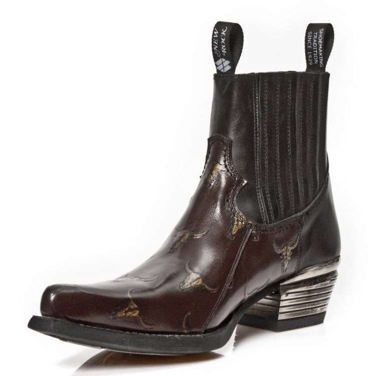  M.7953PT-S2 GRABADO BULL MARRON-ORO, ITALI NEGRO, WEST T.DAL New Rock M.7953PT-S2  5