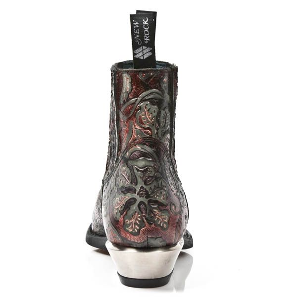  M.7953-S22 VINTAGE FLOWER ROJO, WEST NEGRO-ACERO, T.ACERO New Rock M.7953-S22  6