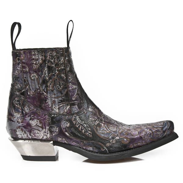  M.7953-S23 VINTAGE FLOWER LILA, VEST NEGRO-ACERO, T.ACERO New Rock M.7953-S23  2