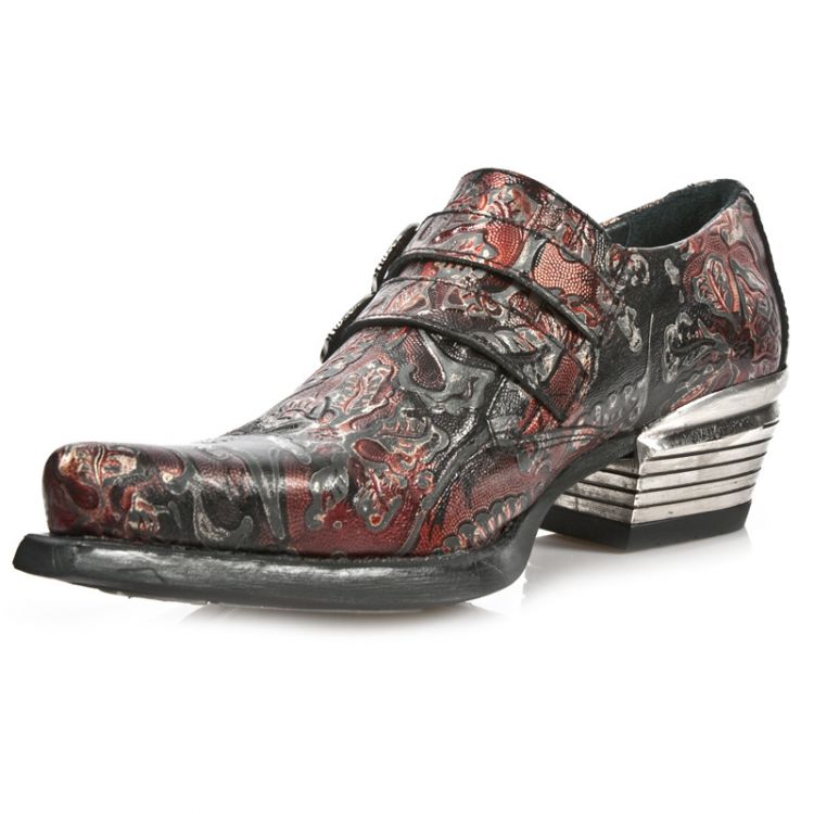  M.7960-S4 VINTAGE FLOWER ROJO, WEST NEGRO ACERO T.DALLAS New Rock M.7960-S4  5