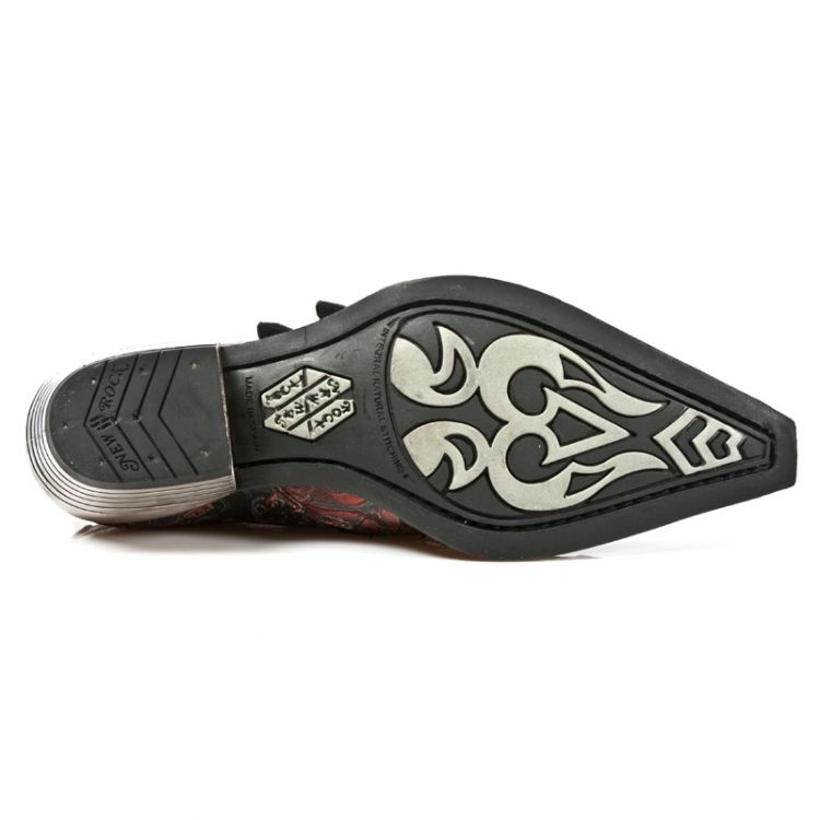  M.7960-S4 VINTAGE FLOWER ROJO, WEST NEGRO ACERO T.DALLAS New Rock M.7960-S4  7