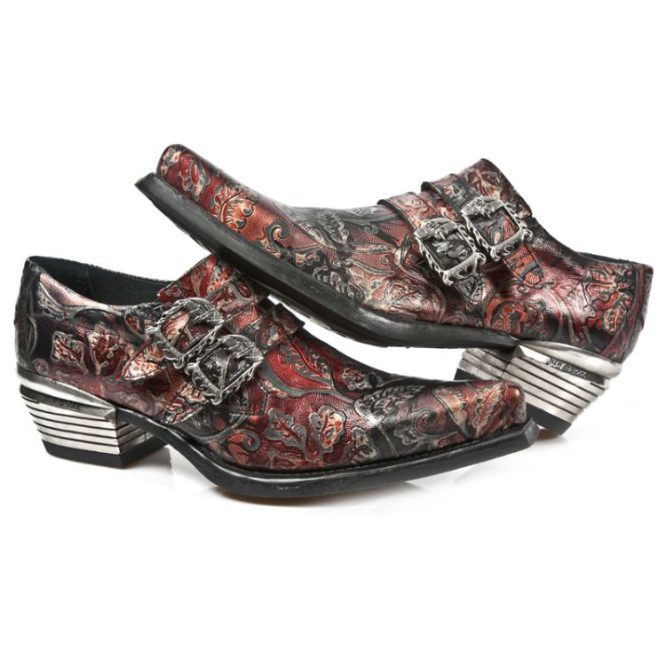  M.7960-S4 VINTAGE FLOWER ROJO, WEST NEGRO ACERO T.DALLAS New Rock M.7960-S4  9