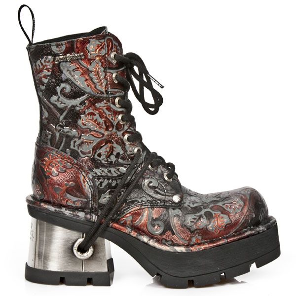  M.8355-S4 VINTAGE FLOWER ROJO, PLANING NEGRO M8 ACERO New Rock M.8355-S4  2