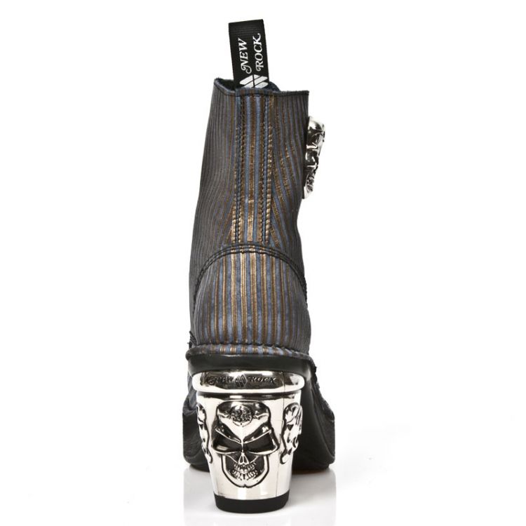  M.8358-R9 VISCONTE AZUL ORO PL NEGRO NRK TACON SKULL ACERO New Rock M.8358-R9  6