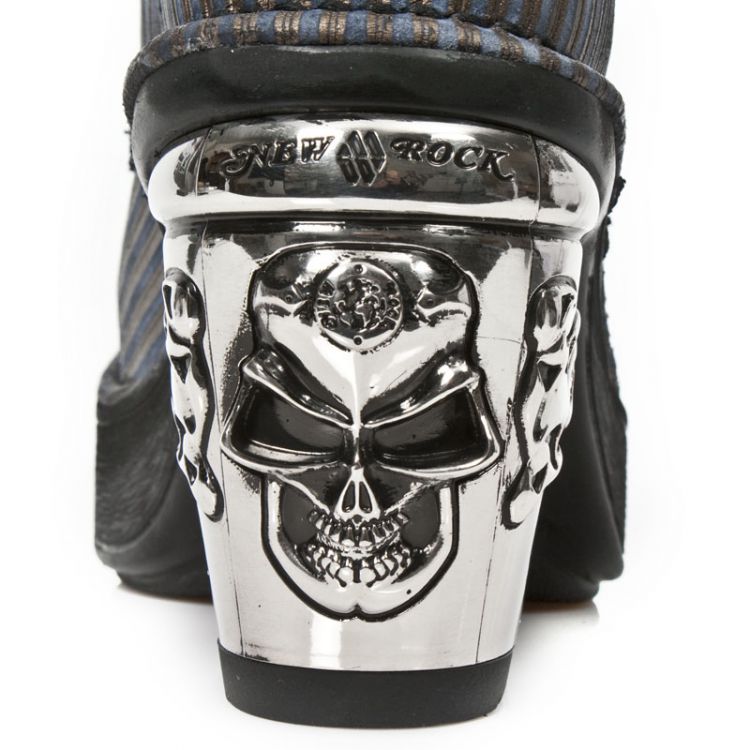  M.8358-R9 VISCONTE AZUL ORO PL NEGRO NRK TACON SKULL ACERO New Rock M.8358-R9  9