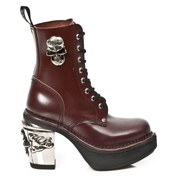  M.8358 ANTIK VINO, PLATAFORMA NEGRO NRK TACON SKULL ACERO New Rock M.8358-S2  2