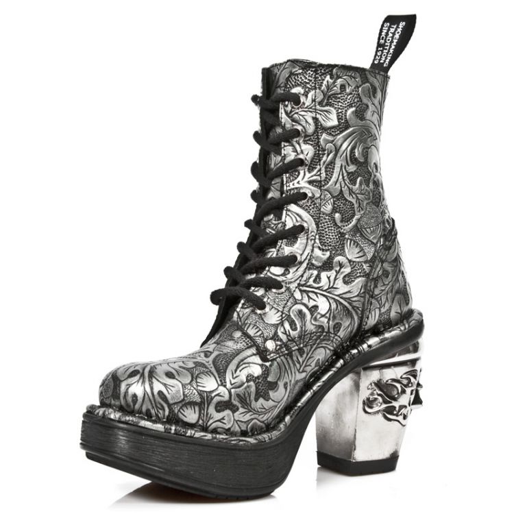  M.8358-S4 OAKNUTS GRAFITO-PLATA, PLATAF.NEGRO TACON SKULL AC New Rock M.8358-S4  5