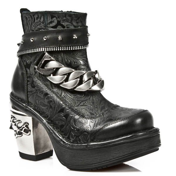  M.8361 ITALI NEGRO VINTAGE FLOWER NEGRO PLATF. NRK SKULL New Rock M.8361-S1  4