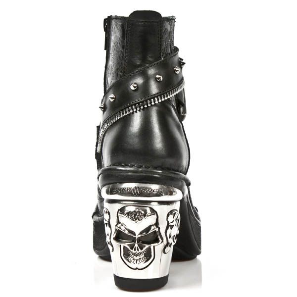  M.8361 ITALI NEGRO VINTAGE FLOWER NEGRO PLATF. NRK SKULL New Rock M.8361-S1  7