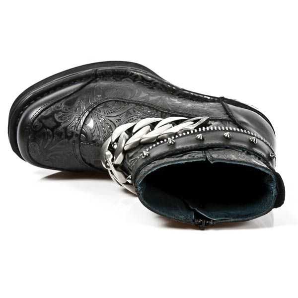  M.8361 ITALI NEGRO VINTAGE FLOWER NEGRO PLATF. NRK SKULL New Rock M.8361-S1  9