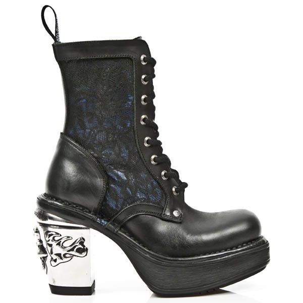  M.8363-C5 ITALI NEGRO BOX AZUL METAL ENCAJE 54 PL NRK SKULL New Rock M.8363-C5  1