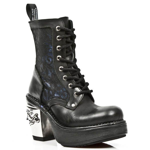 M.8363-C5 ITALI NEGRO BOX AZUL METAL ENCAJE 54 PL NRK SKULL New Rock M.8363-C5  3
