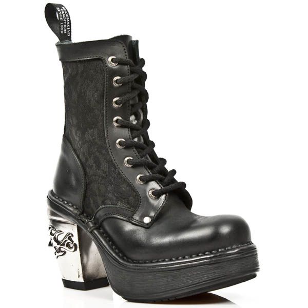  M.8363-C6 ITALI NEGRO NAPA NEGRO ENCAJE 54 PL NRK SKULL ACER New Rock M.8363-C6  3