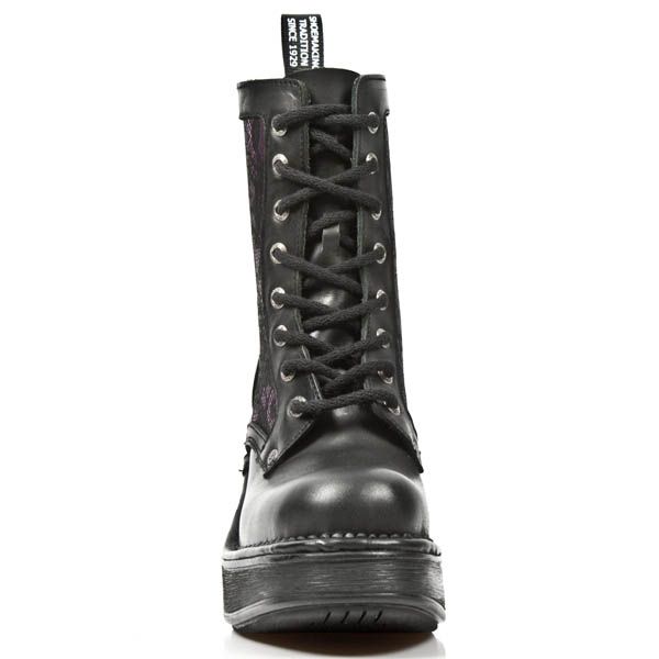  M.8363-C8 ITALI NEGRO BOX FUCSIA METAL ENCAJE 54 PL NRK SKUL New Rock M.8363-C8  4