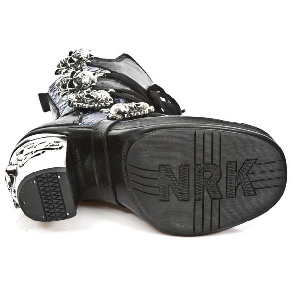 M.8366-S2 VINTAGE CHAROL AZUL, ROCK NEGRO, PLATAF. NRK SKULL New Rock M.8366-S2  7