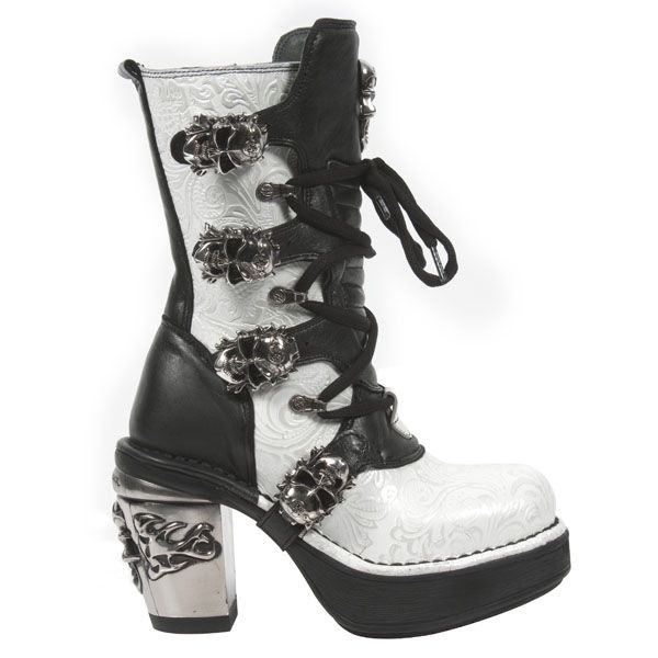  M.8366-S5 VINTAGE FLOWER BLANCO-PLATA, ROCK NEGRO, NRK SKULL New Rock M.8366-S5  1
