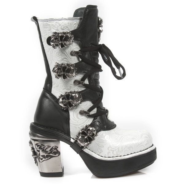  M.8366-S5 VINTAGE FLOWER BLANCO-PLATA, ROCK NEGRO, NRK SKULL New Rock M.8366-S5  2