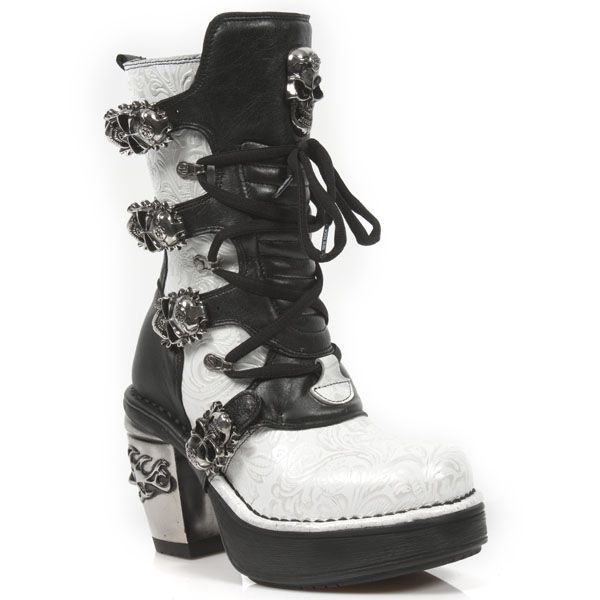  M.8366-S5 VINTAGE FLOWER BLANCO-PLATA, ROCK NEGRO, NRK SKULL New Rock M.8366-S5  3