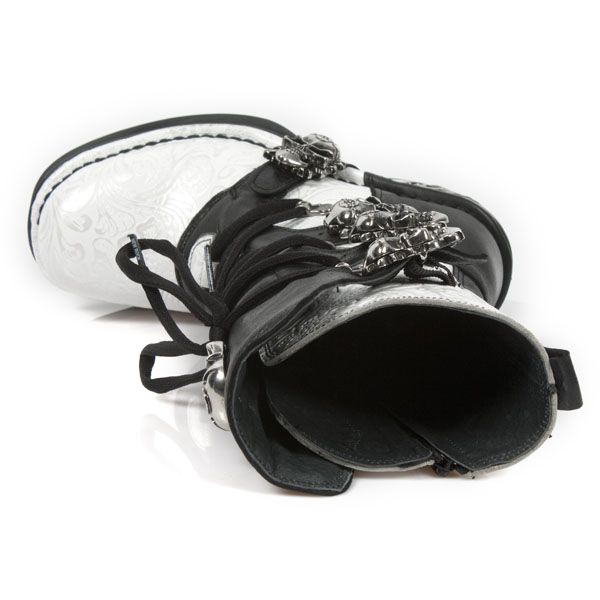 M.8366-S5 VINTAGE FLOWER BLANCO-PLATA, ROCK NEGRO, NRK SKULL New Rock M.8366-S5  8
