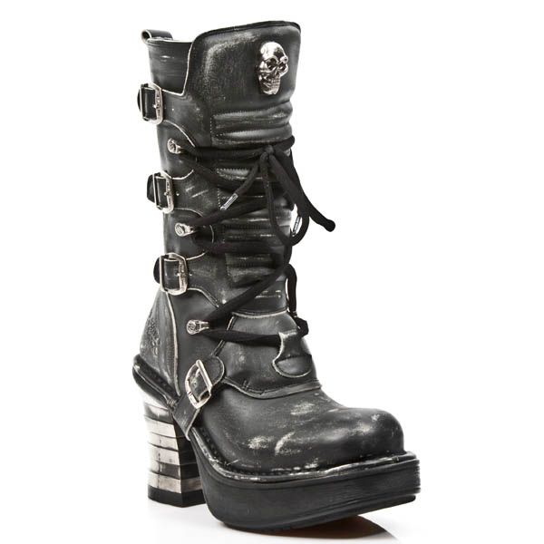  M.8373-C3 VINTAGE RASPADO NEGRO PL NEGRO NRK TACON BANDAS AC New Rock M.8373-C3  3