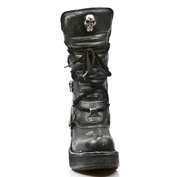  M.8373-C3 VINTAGE RASPADO NEGRO PL NEGRO NRK TACON BANDAS AC New Rock M.8373-C3  4