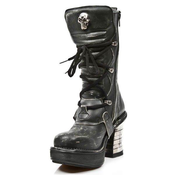  M.8373-C3 VINTAGE RASPADO NEGRO PL NEGRO NRK TACON BANDAS AC New Rock M.8373-C3  5