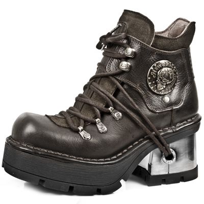  884 CHEYENNE MORO VELOUR MORO CARBONO MARRON PL NEGRO NEW New Rock M.884-C1  1