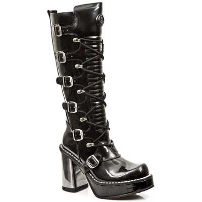  M.9908-C2 CHAROL NEGRO PLATAFORMA NEW CIRCLE TACON ACERO New Rock M.9908-C2  3