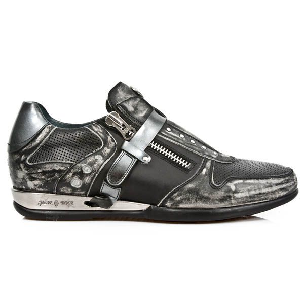 Ботинки M.HY018-C5 VINTAGE RASPADO NEGRO ITALI NEGRO ANTIK ACERO New Rock M.HY018-C5 Изображение 1