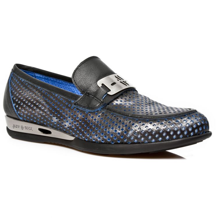  M.HY025-C1 BOX PLANE PERFORADO CUAD 2035 REVESS AZUL LUX NEG New Rock M.HY025-C1  3