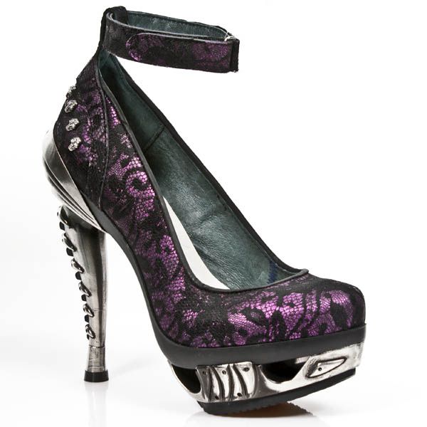  M.MAG001-R8 BOX FUCSIA METAL ENCAJE 54 PIEL VIVO NEGRO MAGNE New Rock M.MAG001-R8  3
