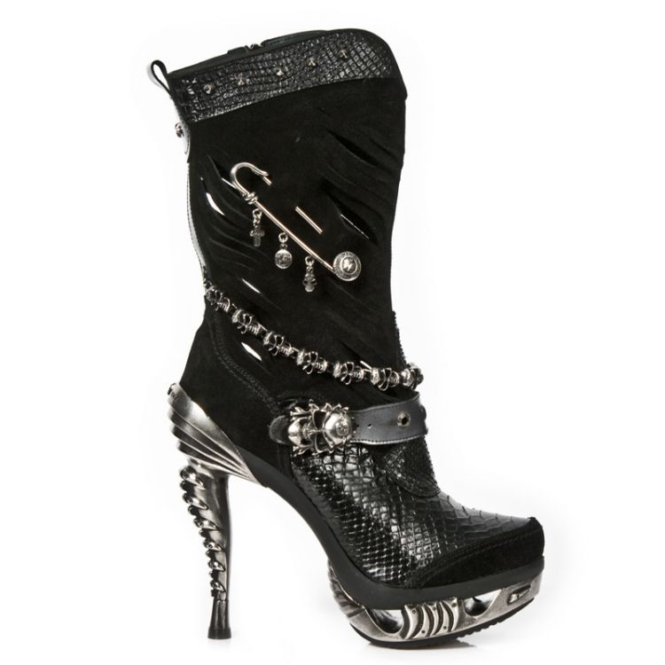  M.MAG034-C10 VELOUR NEGRO, PITON NEGRO, PULIK ACERO, MAGNE New Rock M.MAG034-C10  1