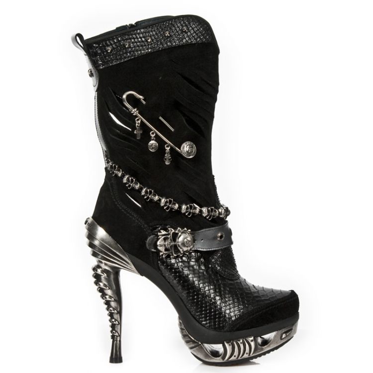  M.MAG034-C10 VELOUR NEGRO, PITON NEGRO, PULIK ACERO, MAGNE New Rock M.MAG034-C10  2