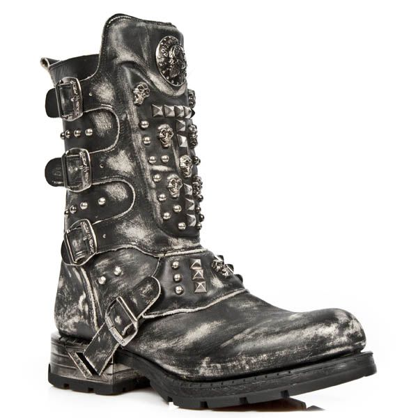  M.MR019-C2 VINTAGE RASPADO NEGRO MOTOROCK NEGRO TACON ACERO New Rock M.MR019-C2  3