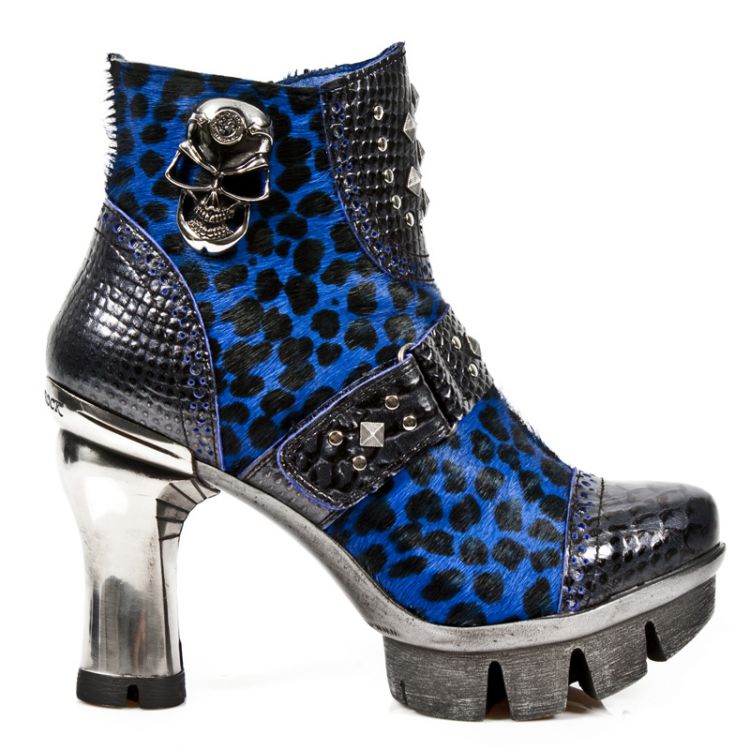  M.NEOPUNK005-C4 PITON NEGRO GRAFITO REVESS AZUL LEOPARDO AZU New Rock M.NEOPUNK005-C4  2