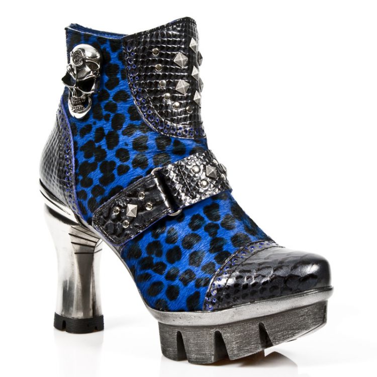  M.NEOPUNK005-C4 PITON NEGRO GRAFITO REVESS AZUL LEOPARDO AZU New Rock M.NEOPUNK005-C4  3