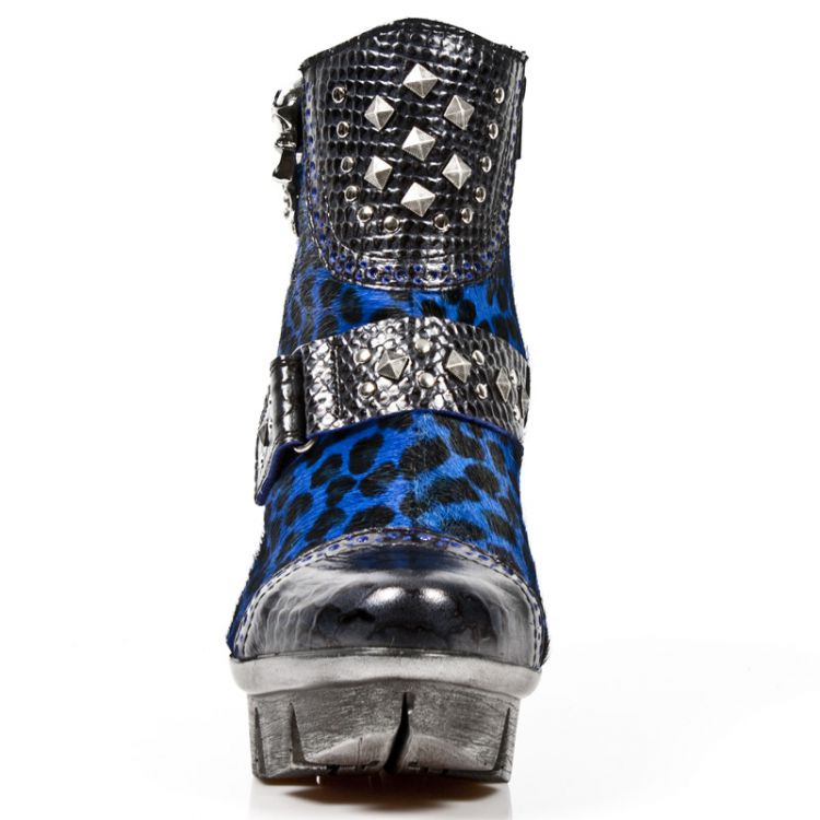  M.NEOPUNK005-C4 PITON NEGRO GRAFITO REVESS AZUL LEOPARDO AZU New Rock M.NEOPUNK005-C4  4