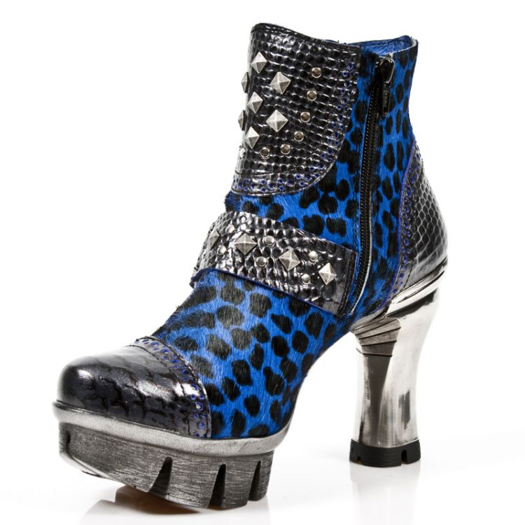  M.NEOPUNK005-C4 PITON NEGRO GRAFITO REVESS AZUL LEOPARDO AZU New Rock M.NEOPUNK005-C4  5