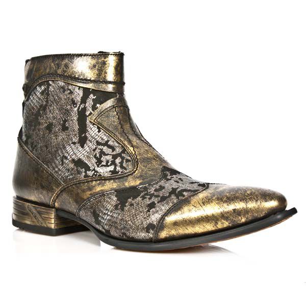  M.NW111-R3 BOX OROMANE NOBUCK NEGRO TEJUS ORO VIP 1 NEGRO New Rock M.NW111-R3  4