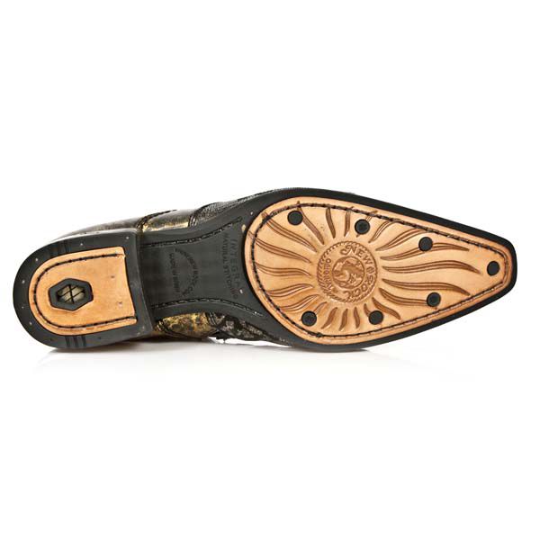  M.NW111-R3 BOX OROMANE NOBUCK NEGRO TEJUS ORO VIP 1 NEGRO New Rock M.NW111-R3  8