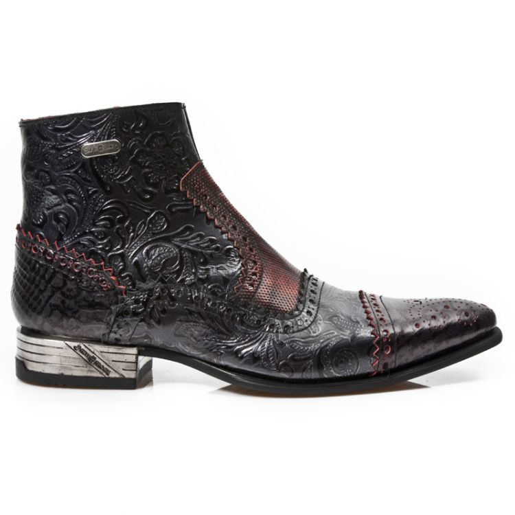  M.NW133-C4 PITON NEGRO GRAFITO REVESS ROJO DRAMA CHAROL NEGR New Rock M.NW133-C4  1