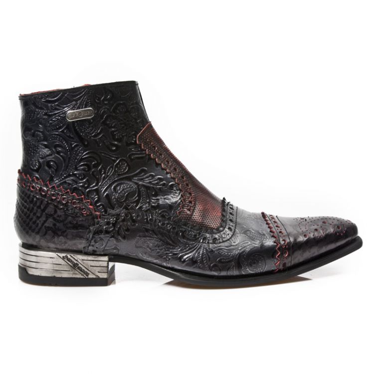 M.NW133-C4 PITON NEGRO GRAFITO REVESS ROJO DRAMA CHAROL NEGR New Rock M.NW133-C4  2