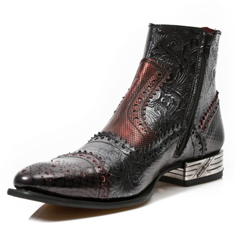  M.NW133-C4 PITON NEGRO GRAFITO REVESS ROJO DRAMA CHAROL NEGR New Rock M.NW133-C4  5