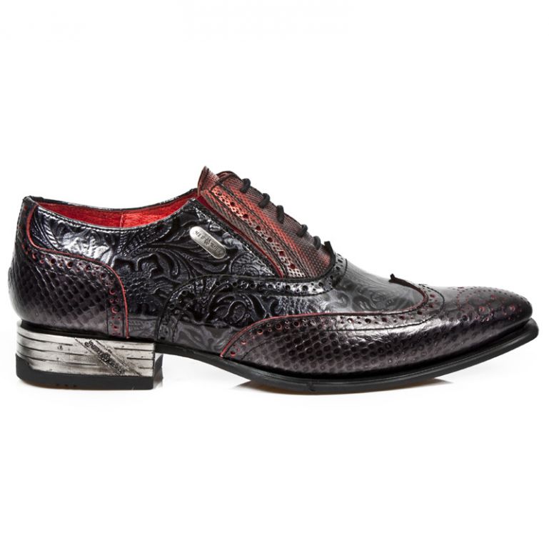  M.NW136-C4 PITON NEGRO GRAFITO REVESS ROJO DRAMA CHAROL NEGR New Rock M.NW136-C4  1