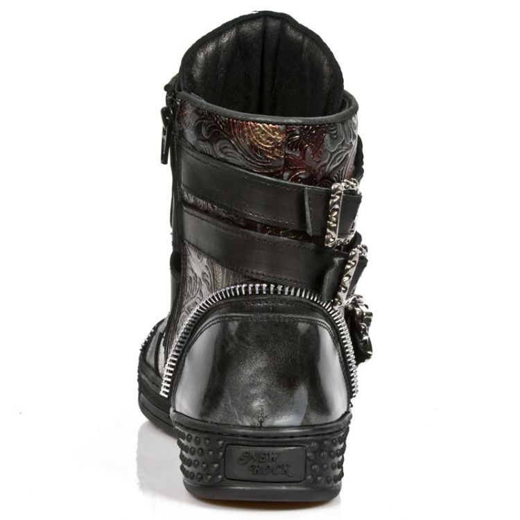  M.PS028-C2 PULIK ACERO ITALI NEGRO VINTAGE2 FLOWER ROJO PISA New Rock M.PS028-C2  6