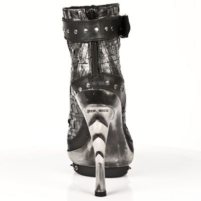  M.PUNK028-C2 ITALI NEGRO TRENZADO PLATA PL ACERO COBRA GARRA New Rock M.PUNK028-C2  6