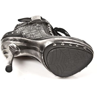  M.PUNK028-C2 ITALI NEGRO TRENZADO PLATA PL ACERO COBRA GARRA New Rock M.PUNK028-C2  7